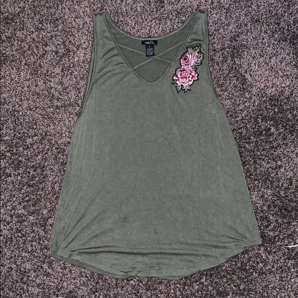 Women's Rose Tank Top Green